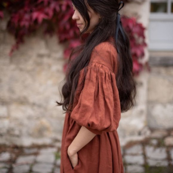 Little Women Atelier Meg Dress 3/4 Length Sleeve in White - Picture 4 of 15